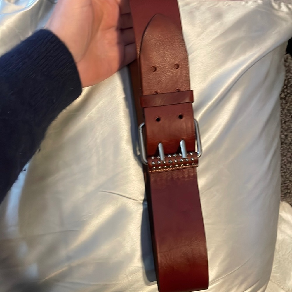 Doppia Vita Locomotive Leather Brown Belt with studded Buckle